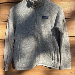 Patagonia Cream and Gray Knit Jacket